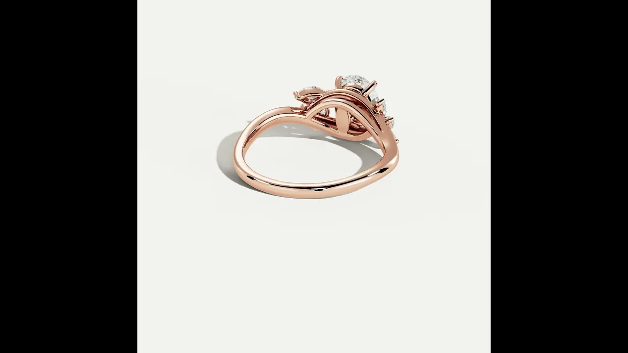 Lisette | Oval Lab Diamond Marquise Vine Milgrain Engagement Ring