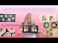 Master Trendy Boho Designs in a Sketchbook for Artists