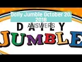 Daily Jumble October 20 2018 Jumble Answers for 2018