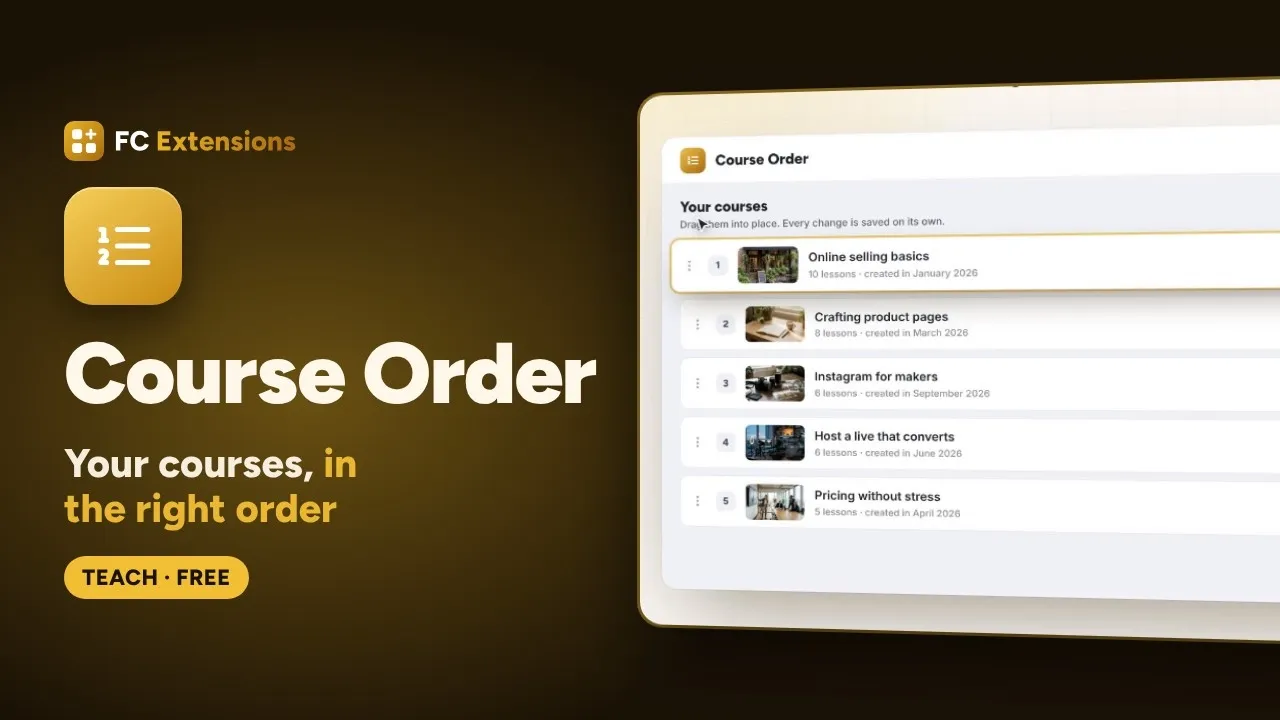 Course Order for FluentCommunity: display your courses in the right order