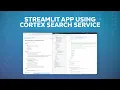 Streamlit App Using Cortex Search Service