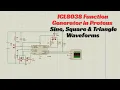 How to Build a Function Generator Using ICL8038 in Proteus Sine Square Triangle Waveforms