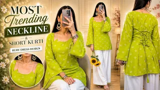 Trendy Short Kurti Cutting And Stitching/Short Kurti Design/ new Viral kurti
