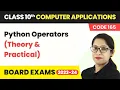 Python Operators Theory Practical Class 10 Computer Applications Chapter 8 Code 165 2024-25