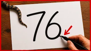 😱 Cómo dibujar una SERPIENTE con el número 76 | Truco muy fácil