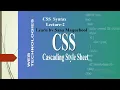 CSS Syntax Lecture-2