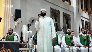 مقتطفات من الاحتفال بعيد المولد النبوي في جامع خالد بن الوليد  المنشد محمد برنية و علماء حلب الكرام  دندنها