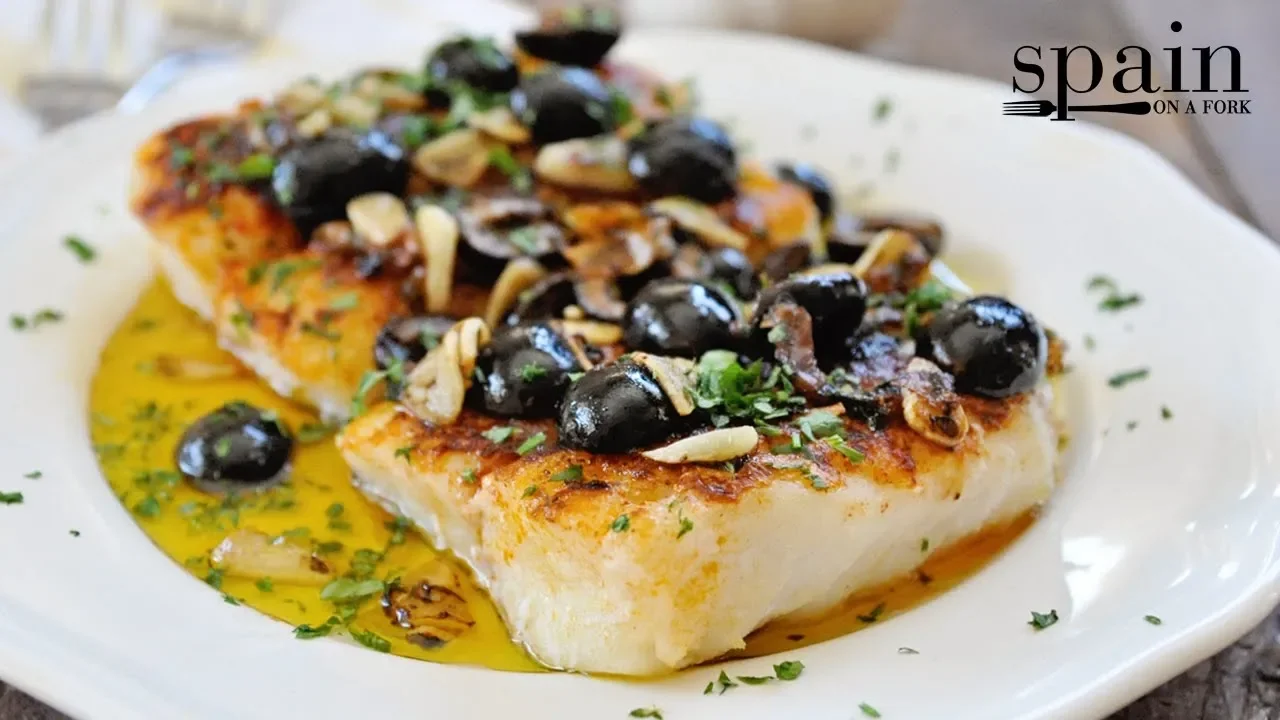 Pan Grilled Paprika Cod with Olives & Garlic