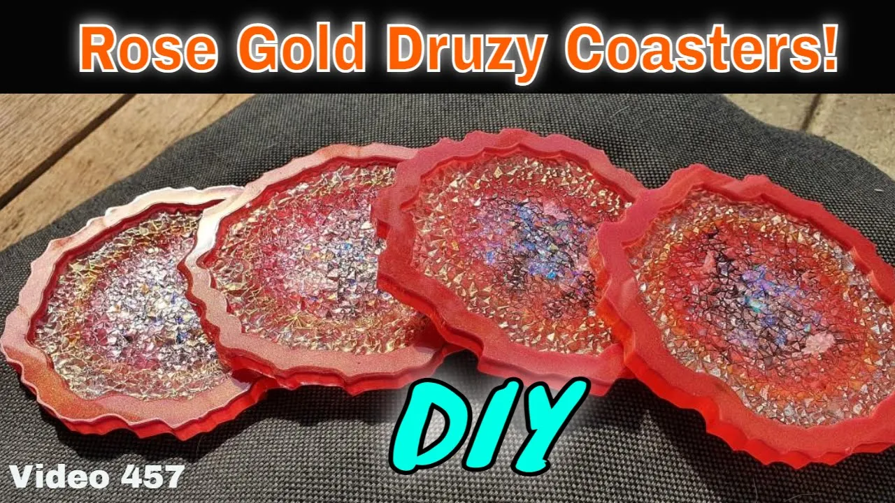 Crystal Geode coasters with raised edge
