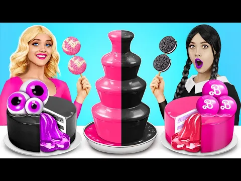 Download MP3 Wednesday vs Barbie Cooking Challenge | Pink vs Black Cooking Challenge by Turbo Team