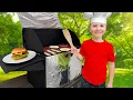 Lagu Arthur's making money BBQ Grill hamburger adventure with Amelia \u0026 Dad.