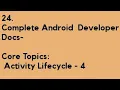 Complete Android Developer Docs - Activity Lifecycle
