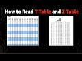 How to Read a T-Table and Z-Table