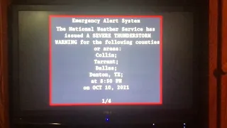 National Weather Service Severe Thunderstorm Warning EAS and Local on the 8s Dallas TX