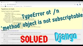 TypeError at n method object is not subscriptable