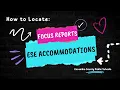 How to Locate Focus ESE Reports