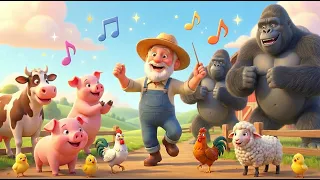 🔴LIVE :  Old MacDonald Had A Farm - 3D Animation English Nursery Rhymes | Giant Gorillas Rescue