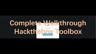 Cyber Security Ethical Hacking Pentesting Lab Hackthebox Toolbox