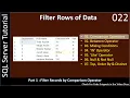 Filter Rows Part 1 - Comparison Operators SSMS TSQL Tutorial