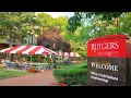 Walk tour inside Rutgers University campus and around the school in Newark New Jersey USA