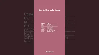 rose gold all color codes