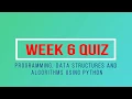 Week 6 Quiz python solution NPTEL