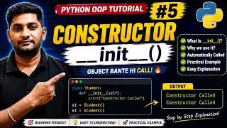 Python Constructor init Explained in Hindi Constructor in Python OOP Python OOP Tutorial
