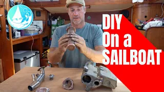 How to fix a leaking and over heating motor DIY on a sail boat episode 441