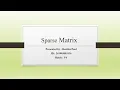 sparse matrix representation