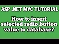 How to insert selected radio button value to database in asp net c HINDI