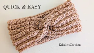 Crochet Twisted Headband Ear Warmer Tutorial | Quick & Easy