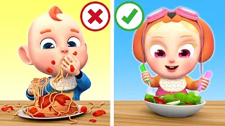 🥕 Healthy Food vs. Junk Food! 🍔 | Johny Johny Yes Papa | Learn Good Habits | Rosoo Nursery Rhymes