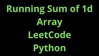 Running Sum of 1d Array - LeetCode