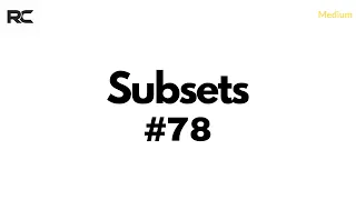 LeetCode 78 - Subsets Backtracking DSA Python