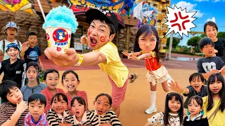 【寸劇】遊園地でパパくんが逃走中で鬼ごっこ！🎡みのちゃんはお友だちに手がかりを聞いてパパくんを追う！ グリーンランドコラボ