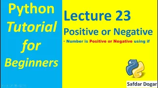 python program to check positive negative or zero using if Python Tutorial for Beginners