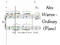 Download Lagu Alex Warren - Ordinary (Piano) Sheet Musical Notes