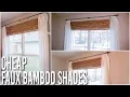 DIY Faux Bamboo Roman Shades Hack - Inexpensive and Easy