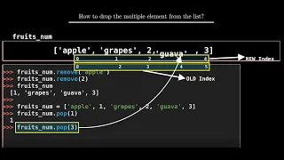Difference between del remove pop to delete Python list values Animation Manim Library