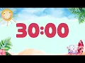 30 Minute Summer Timer with Music Alarm Focus Countdown for Study or Class