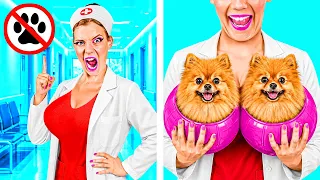 Zábavné Spôsoby, Ako Prepašovať Domáce Zvieratá do Nemocnice | Úžasné Triky a Hacky Fun Teen