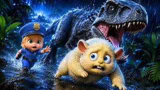 Giant T-Rex Hunts Marshmallow in the Storm! 😱🦖⛈️ | Baby Police Rescue