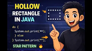 Hollow Rectangle Pattern in Java Star Pattern Using Nested Loops