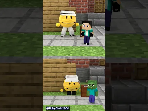 Baby Steve😈 vs. Baby Zombie😈 — who is meaner?😂💖 #minecraft#shorts