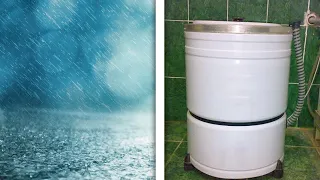 مزج صوت الغسالة اليدوية القديمة و صوت المطر و الرعد لمدة ساعة كاملة بجودة 720p 