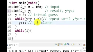 Using a while-loop to implement squareroot