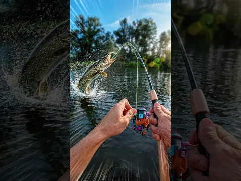 Pescando PECES con la MINICAÑA 🎣 ⚠️ #lucio #tonifero #viral