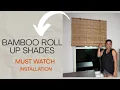 Watch installation results of this Bamboo Roll Up Shade - 36x72 Inch Bamboo Blinds for Interior Wi