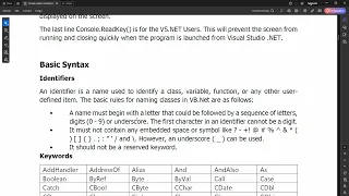 Program Structure Basic Input Output VB Net
