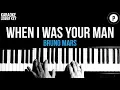 Bruno Mars - When I Was Your Man Karaoke SLOWER Acoustic Piano Instrumental Covers LOWER KEY
